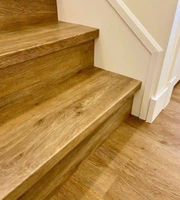 Custom made stair nose Vinyl-D&R Flooring and Renovations