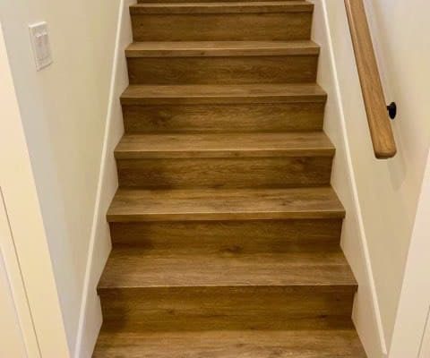 Custom made stair nose Vinyl-D&R Flooring and Renovations