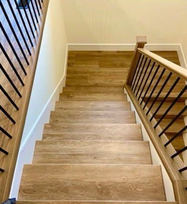 Custom made stair nose Vinyl-D&R Flooring and Renovations